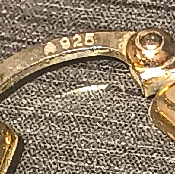 925 Sterling Gold Over Silver Hoop Pierced Earrings - Picture 2 of 4